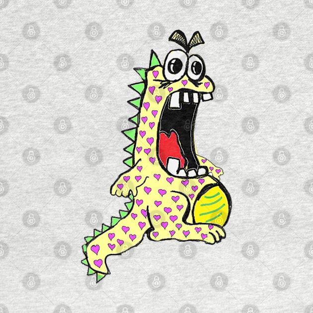 yellow Dinosaur of Love 2 by LowEndGraphics